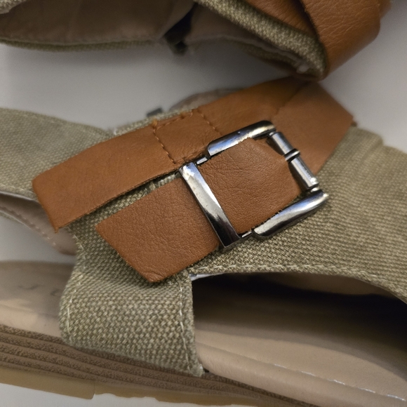 JUTI Tan Brown Sandals Ankle Shoes with Side Zipper Festival Fun Summer Size 7.5 - Picture 13 of 15